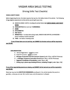 practical driving test checklist